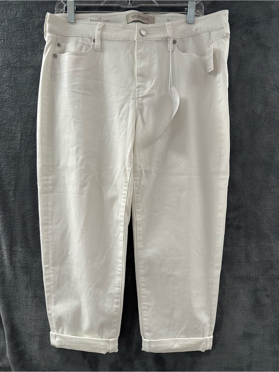 Liverpool Jeans Company Pants - Liverpool Jeans Company Cream Cropped Ankle Pants
